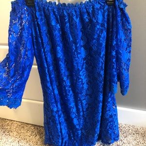 Royal blue lace dress